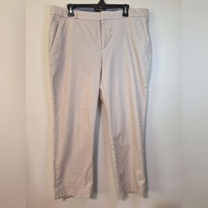 Banana Republic sz 14 Hampton fit beige diamond Polka-dot crop pants